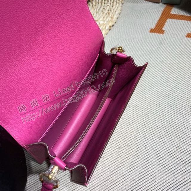HERMES女包 豬鼻子包 Roulis Evercolor皮 玉蘭粉 愛馬仕百搭款單肩包 愛馬仕斜挎背包  Ama1698